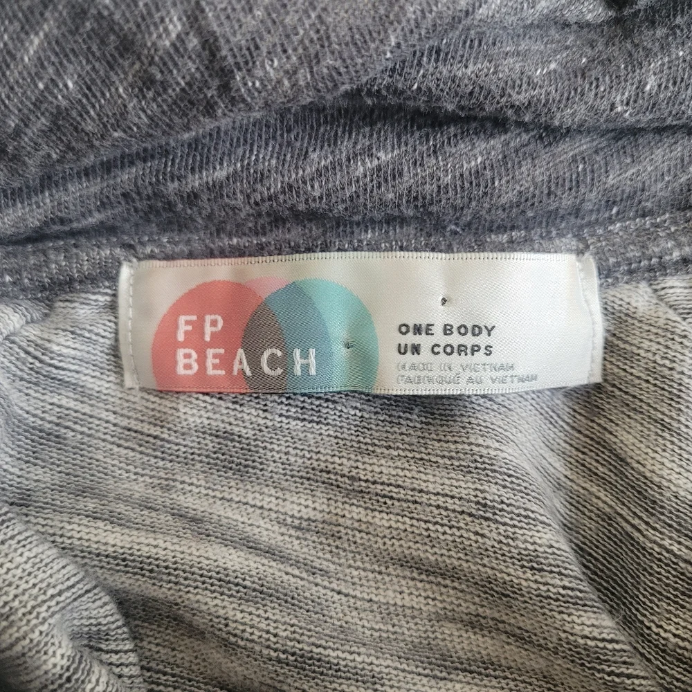 Free People Beach Oversized Cowl Neck Lightweight Knit Top Gray Womens